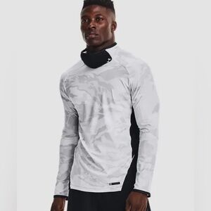 Under Armour Men's HeatGear Sports Mask Iso-Chill Mock Long Sleeve Tee, White, M